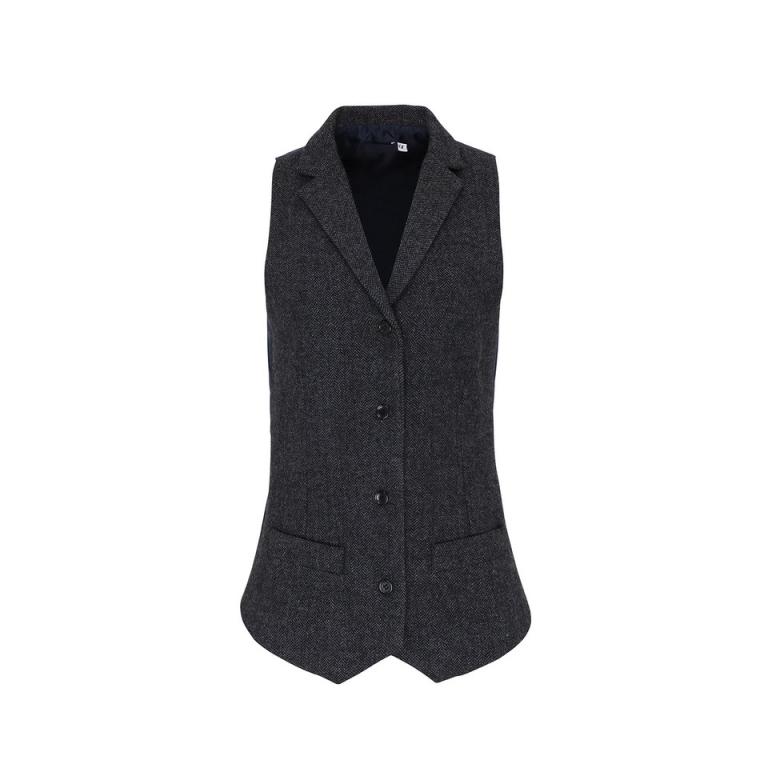 Women's herringbone waistcoat Charcoal