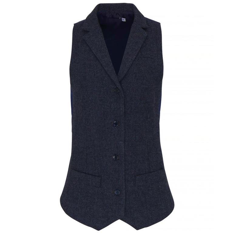 Women's herringbone waistcoat Navy