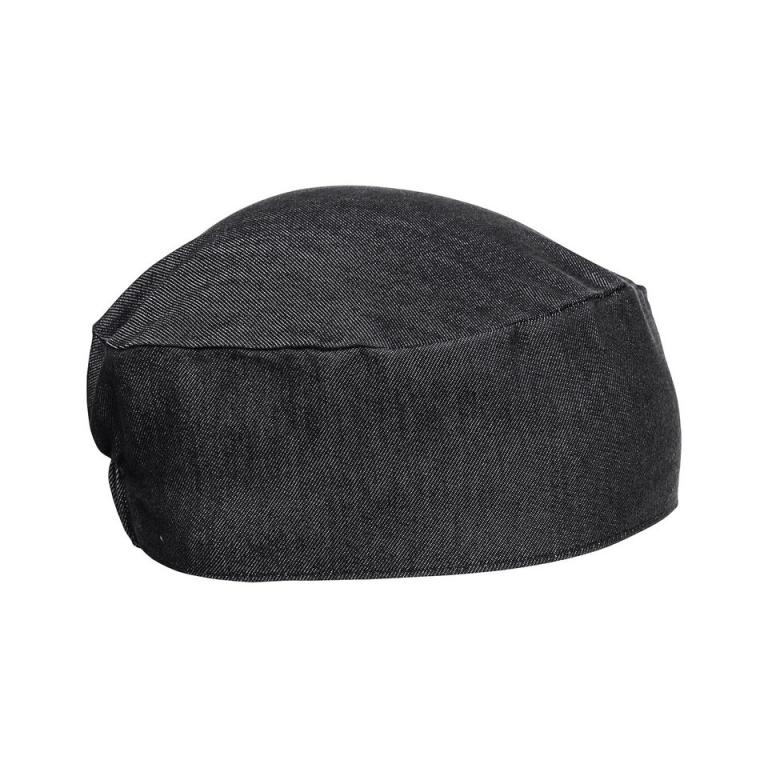 Chef's skull cap Black Denim