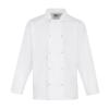 Studded front long sleeve chef's jacket White