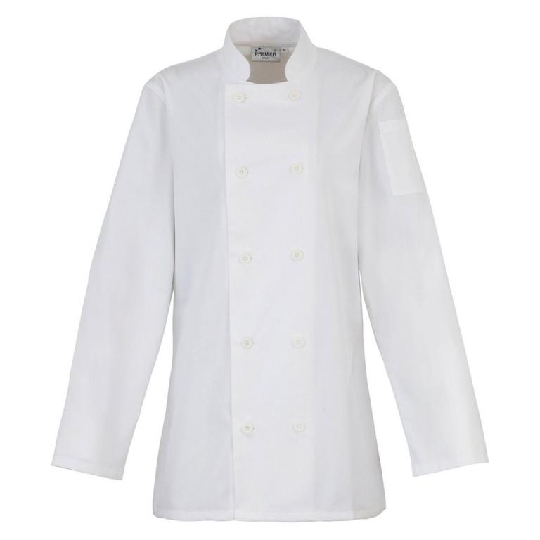 Women's long sleeve chef's jacket White