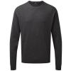 Crew neck cotton-rich knitted sweater Charcoal