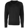 V-neck knitted sweater Black