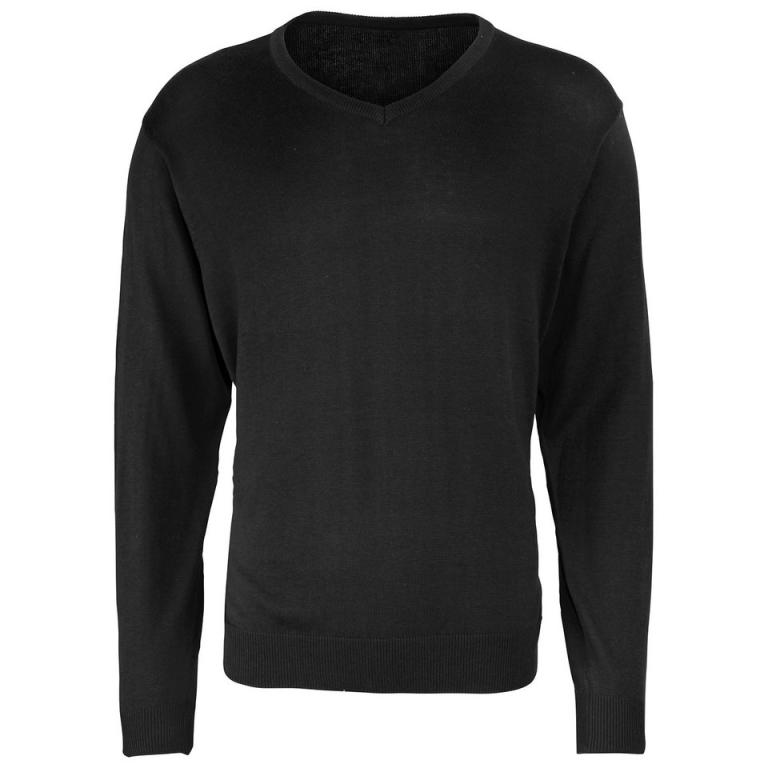 V-neck knitted sweater Black