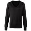 Women's v-neck knitted sweater Black