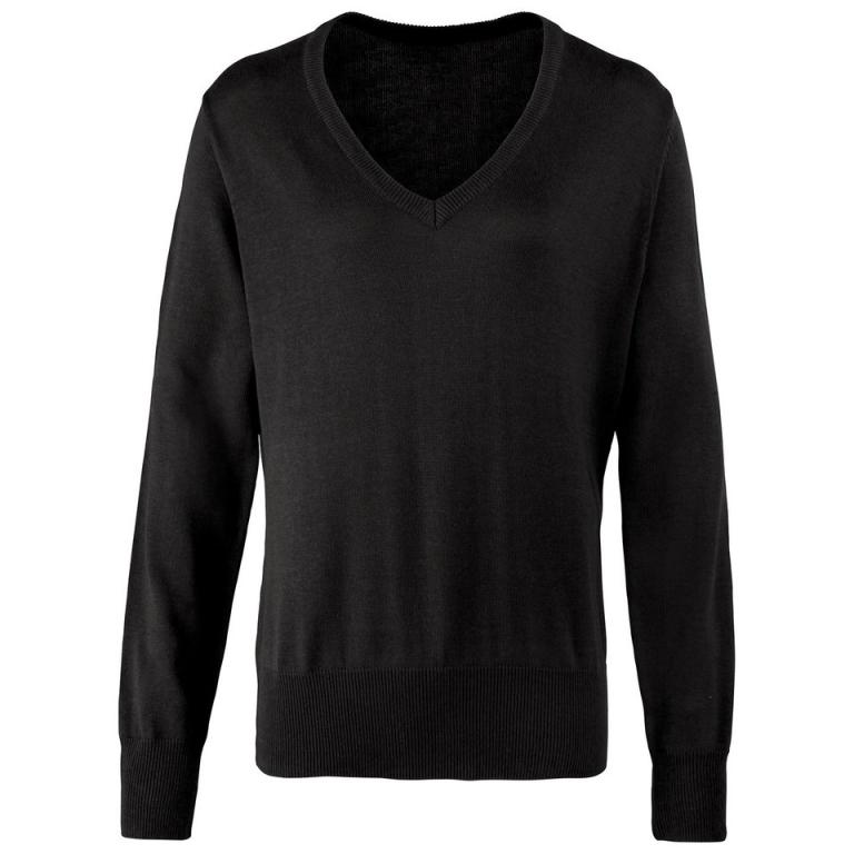 Women's v-neck knitted sweater Black