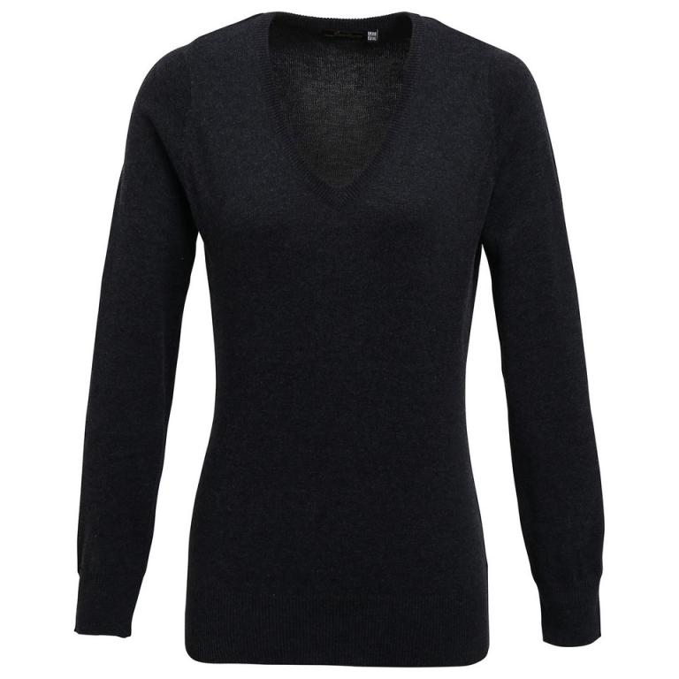 Women's v-neck knitted sweater Charcoal