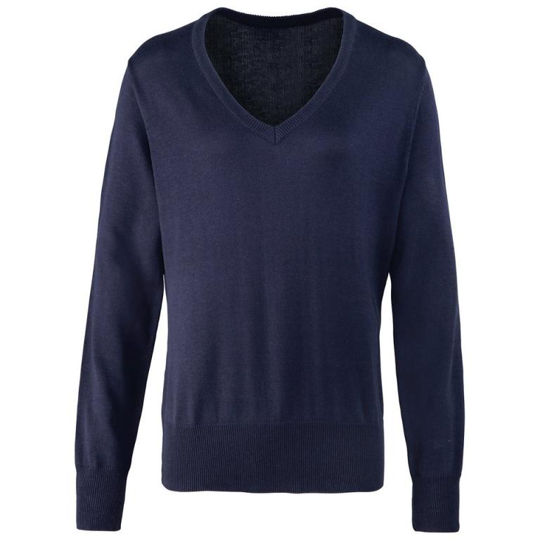 Women's v-neck knitted sweater Navy