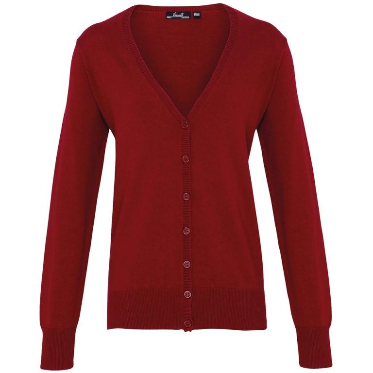 Women's button-through knitted cardigan Burgundy