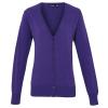 Women's button-through knitted cardigan Purple