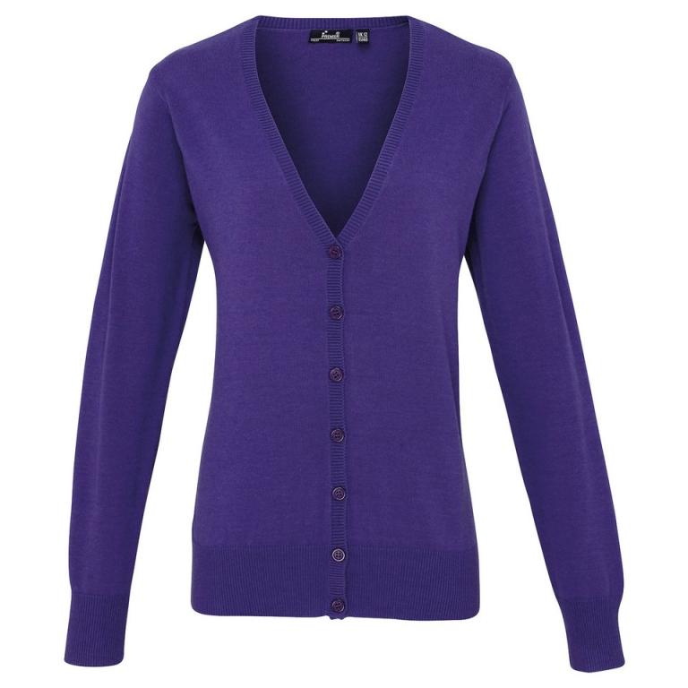 Women's button-through knitted cardigan Purple