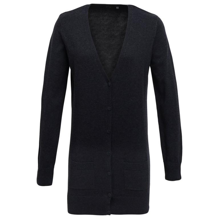 Women's longline knitted cardigan Charcoal