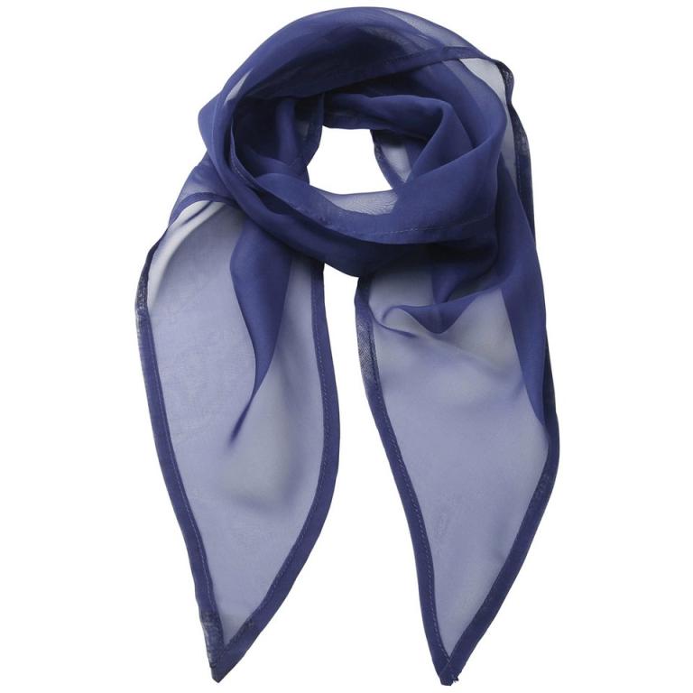 'Colours' Chiffon scarf Marine Blue