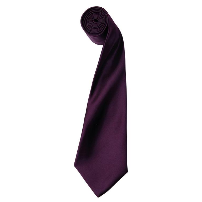 'Colours' satin tie Aubergine