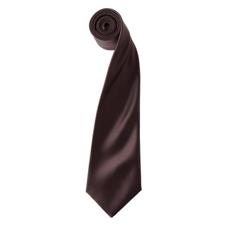 'Colours' satin tie Brown