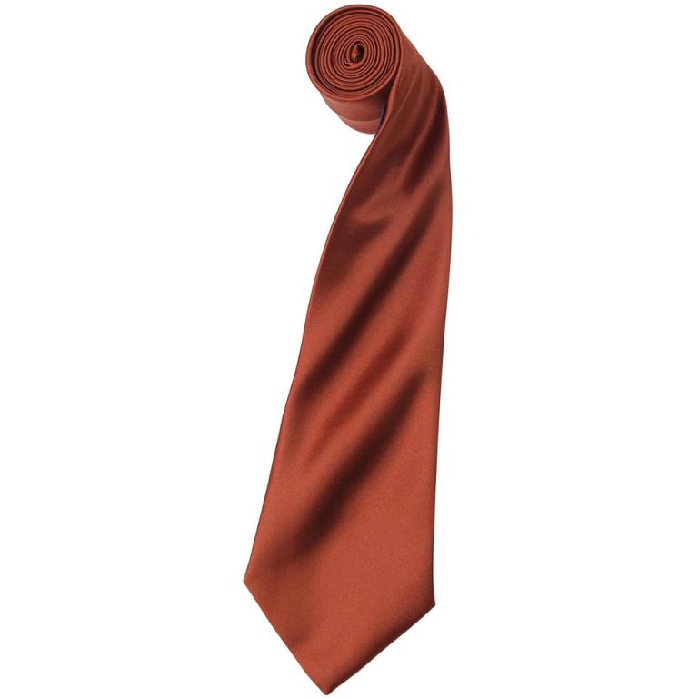 'Colours' satin tie Chestnut