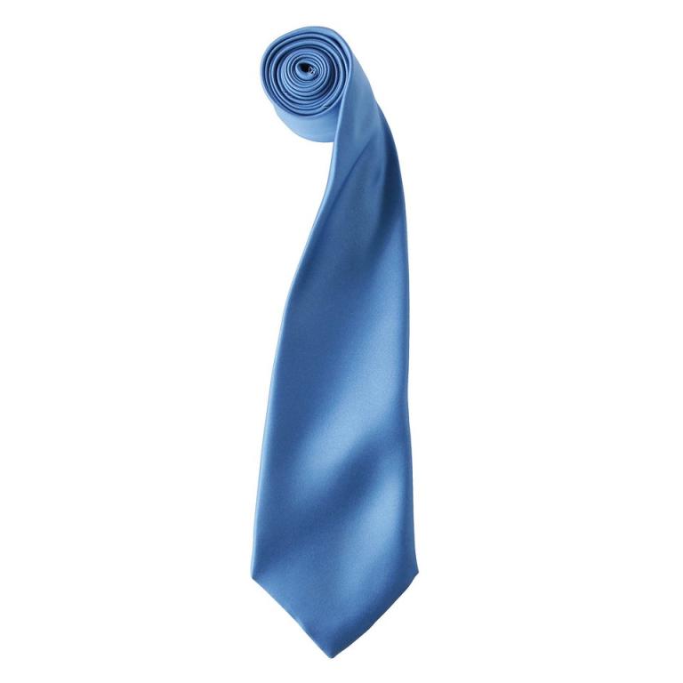 'Colours' satin tie Mid Blue