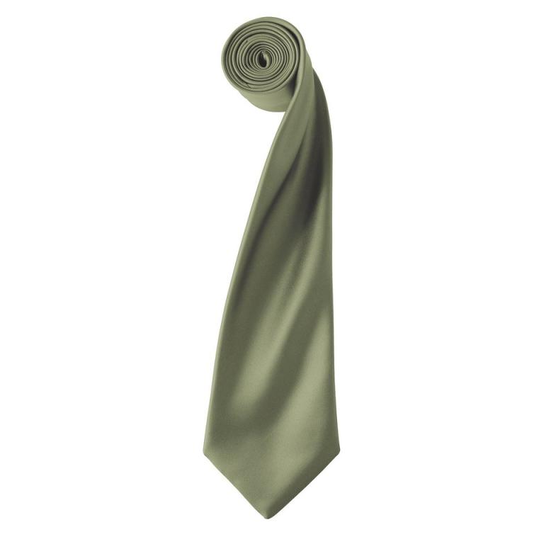 'Colours' satin tie Olive