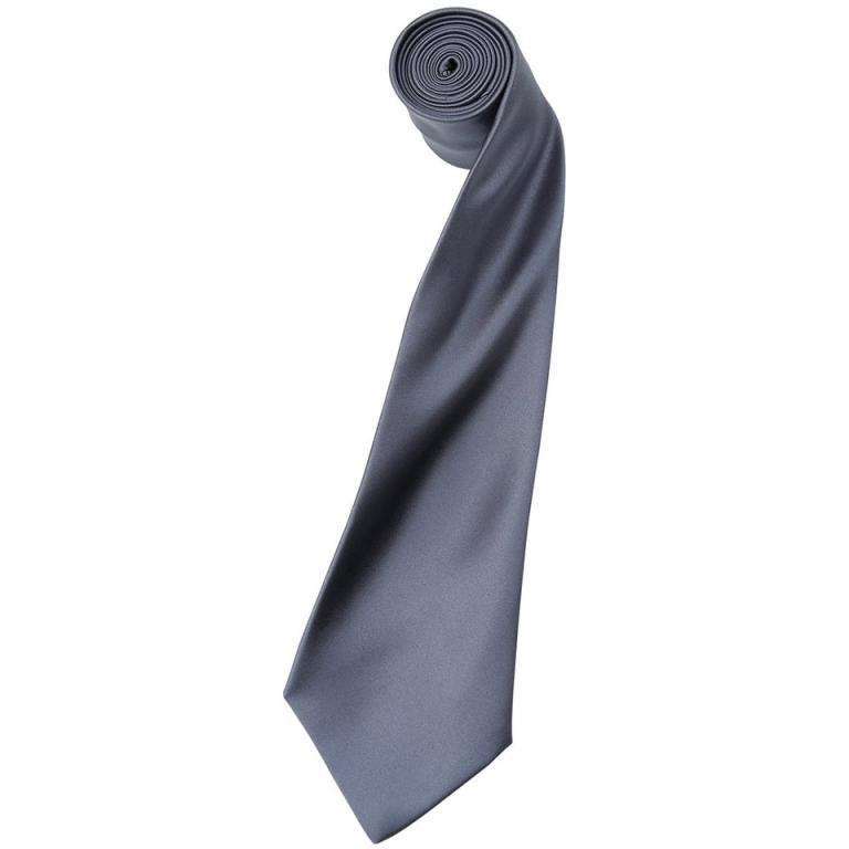 'Colours' satin tie Steel