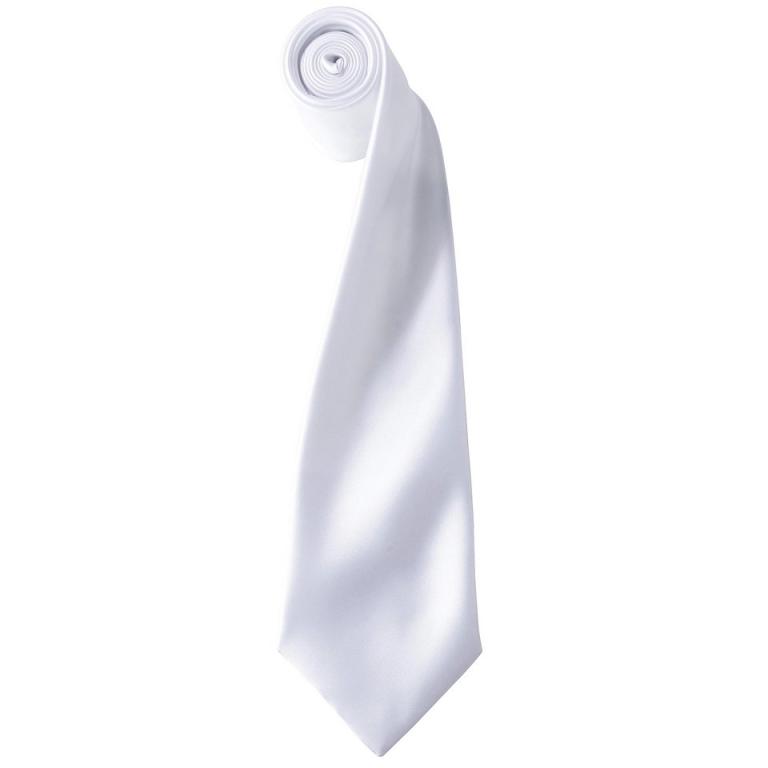 'Colours' satin tie White