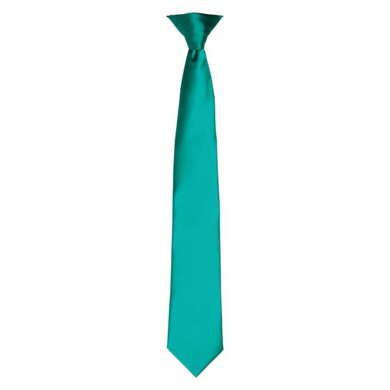 'Colours' satin clip tie Emerald