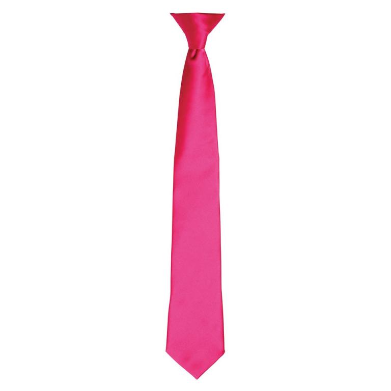 'Colours' satin clip tie Hot Pink