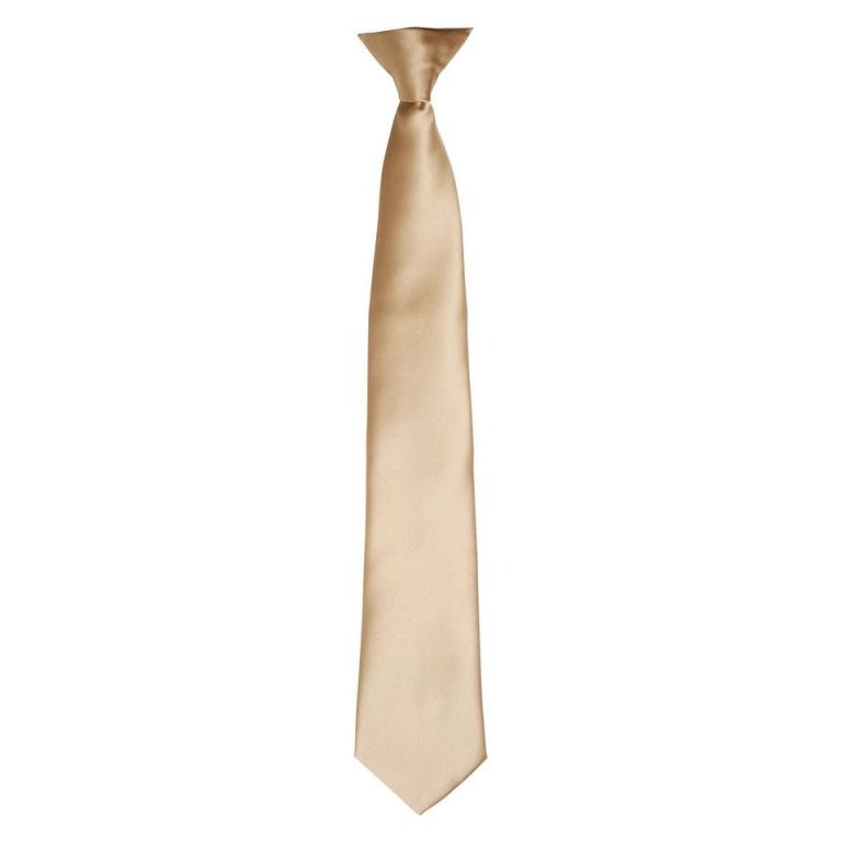 'Colours' satin clip tie Khaki