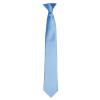 'Colours' satin clip tie Mid Blue