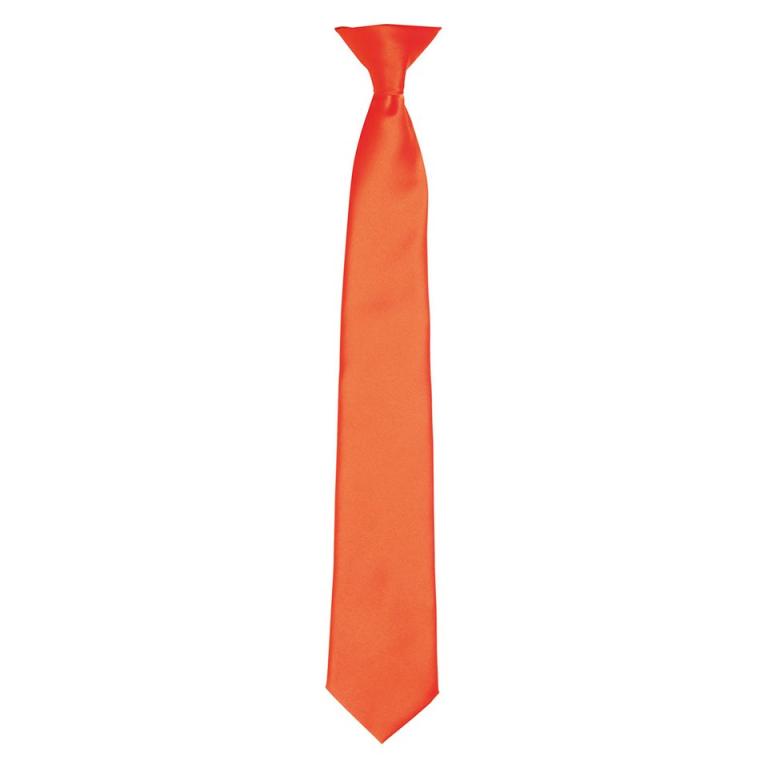 'Colours' satin clip tie Orange