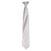 'Colours' satin clip tie Silver Grey