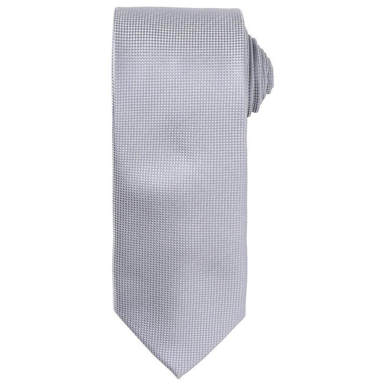 Micro waffle tie Silver