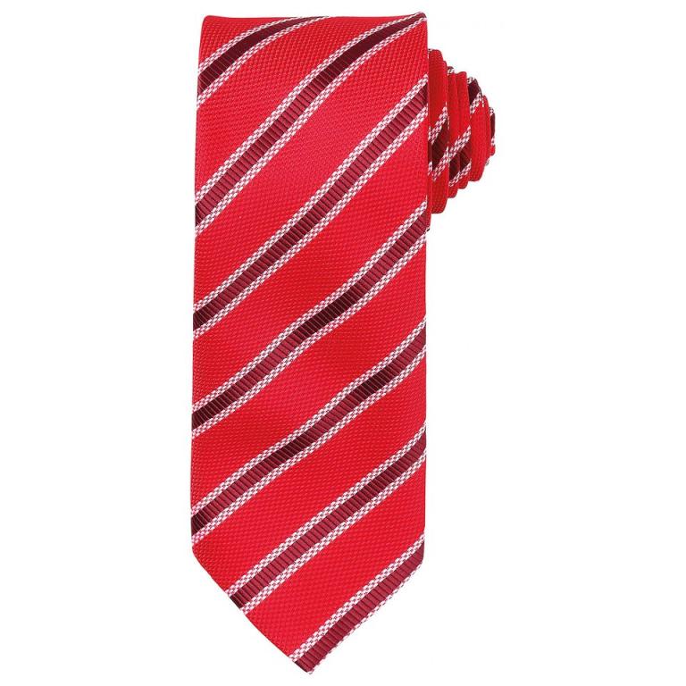 Waffle stripe tie Red/Burgundy