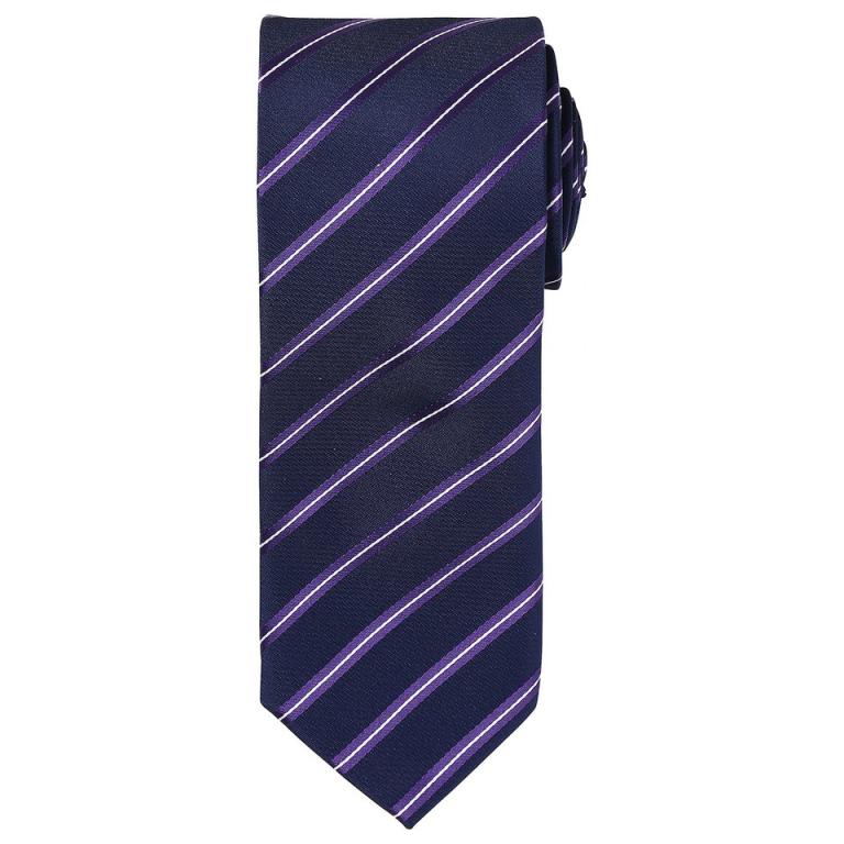 Sports stripe tie Navy/Purple