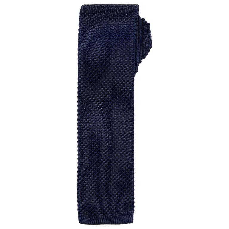 Slim knitted tie Navy