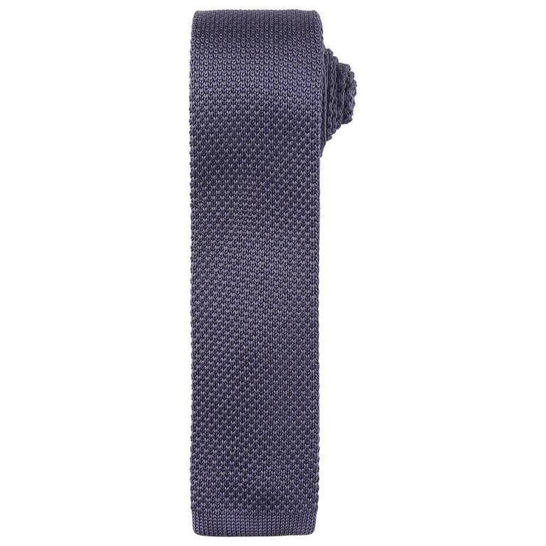 Slim knitted tie Steel