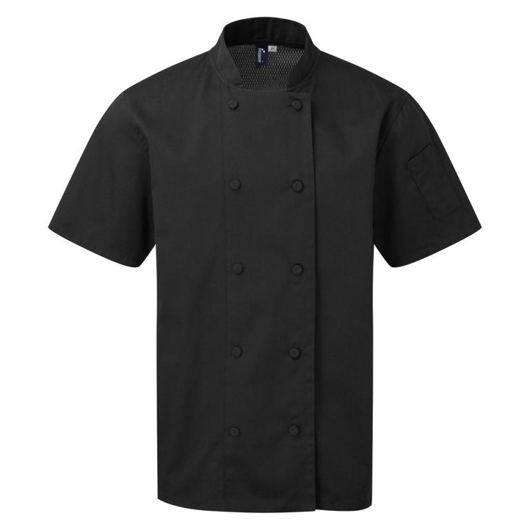 Chefs Coolchecker® short sleeve jacket Black