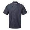 Chef's zip-close short sleeve jacket Indigo Denim