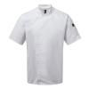 Chef's zip-close short sleeve jacket White