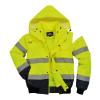 Hi-vis contrast bomber jacket (C465) Yellow/Navy