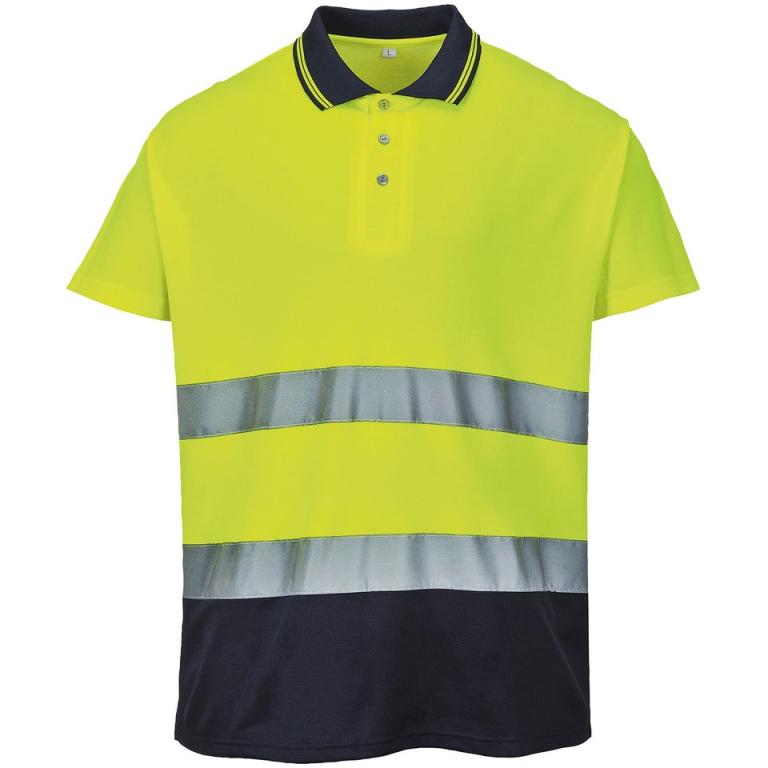 Two-tone cotton Comfort polo (S174) Yellow/Navy