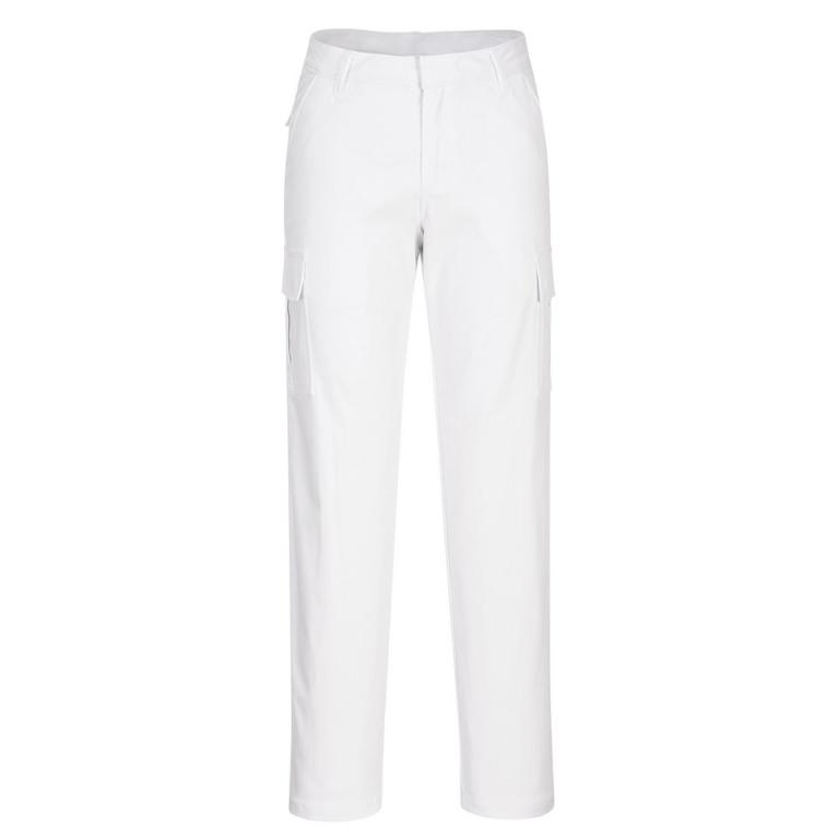 Women's stretch cargo trousers (S233) slim fit White