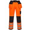 PW3 Hi-vis holster work trousers (T501) regular fit Orange/Black