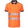 PW3 Hi-vis polo shirt (T180) Orange/Black