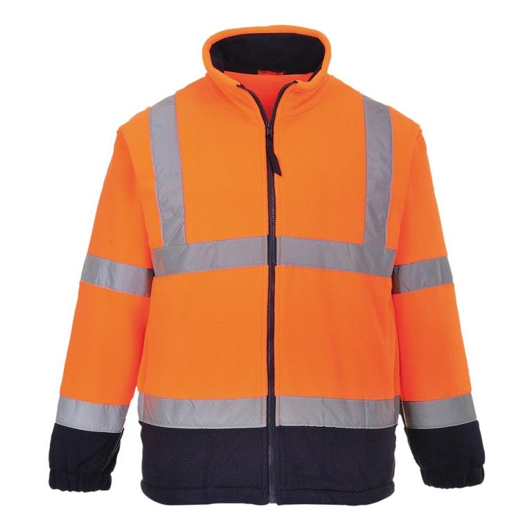 Hi-vis mesh-lined fleece (F300) Orange/Navy