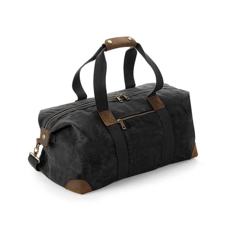 Heritage waxed canvas holdall Black