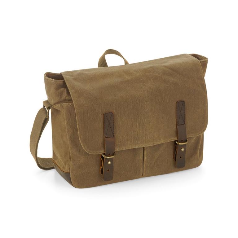 Heritage waxed canvas messenger Desert Sand