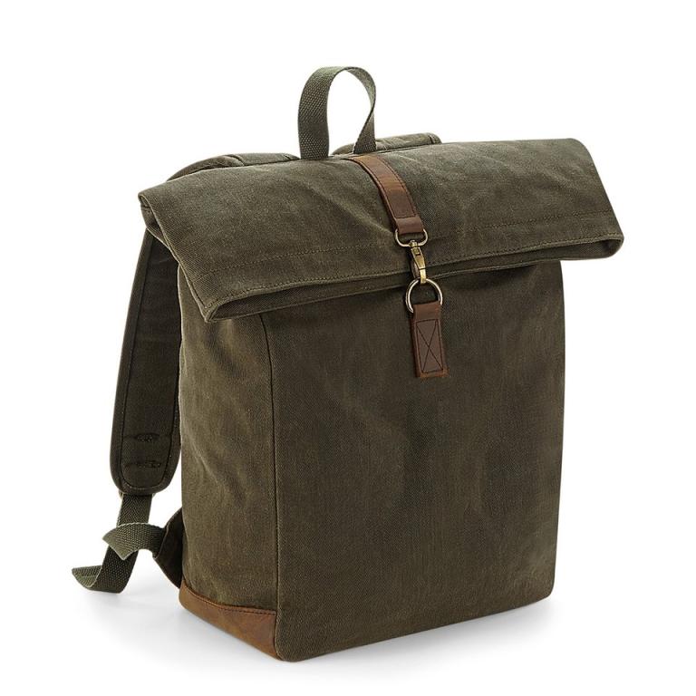 Heritage waxed canvas backpack Olive Green