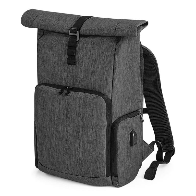 Q-Tech charge roll-top backpack Granite Marl