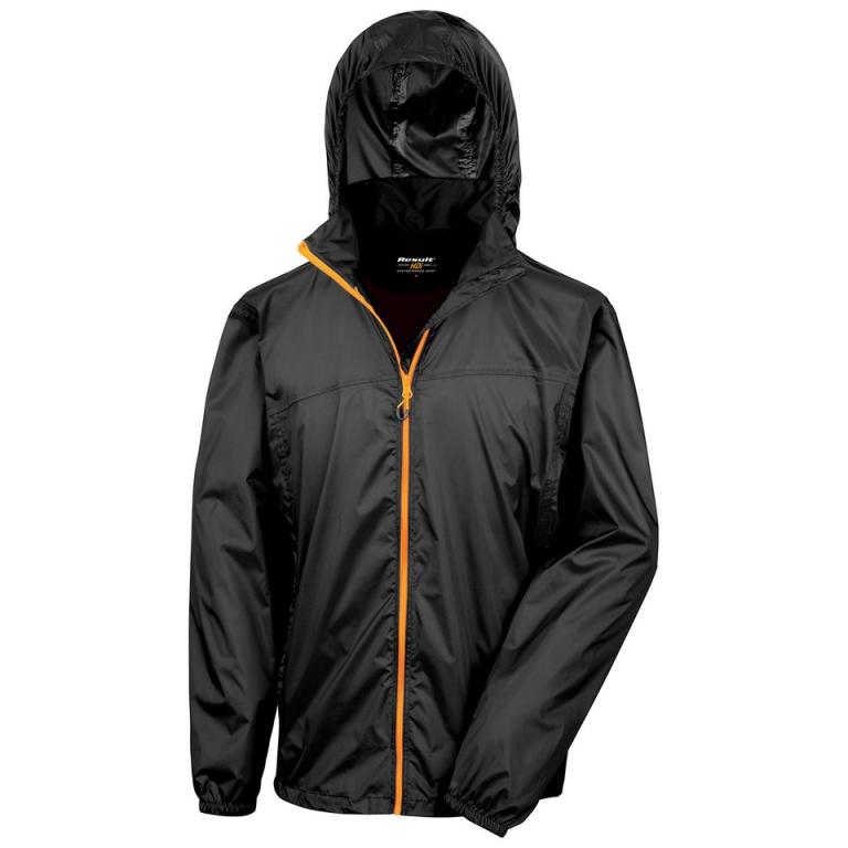 HDi quest lightweight stowable jacket Black/Orange