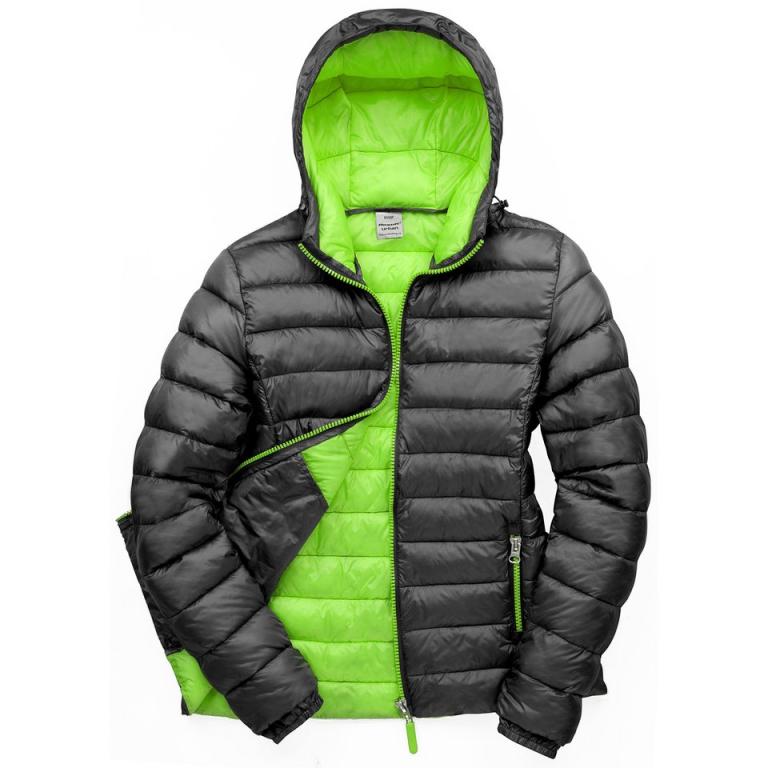 Women's Urban snow bird hooded jacket Black/Lime